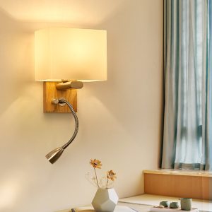 modern fabric wall sconce LED bedside headboard light bedroom hotel style lighting