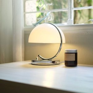 retro space age table lamp LED bedside lamp 3 light modes modern desk lighting
